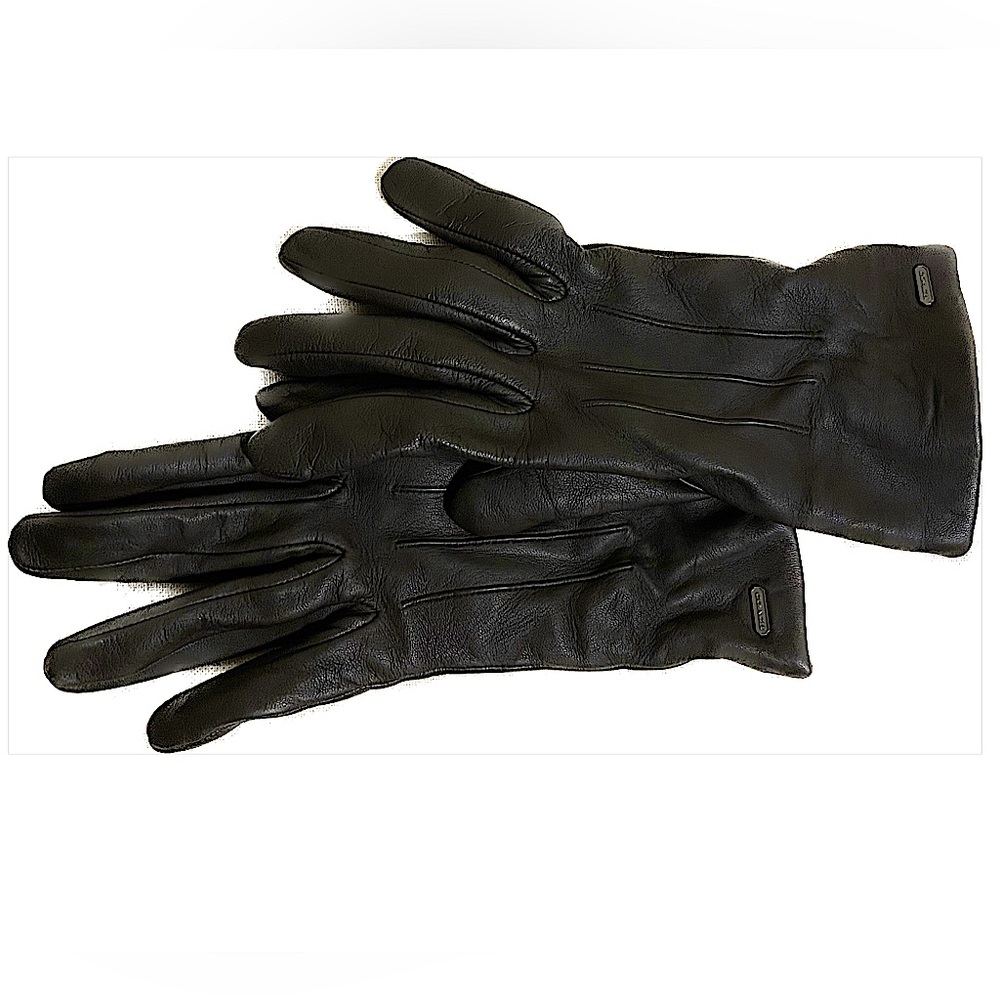 COACH DARK BROWN LEATHER GLOVES